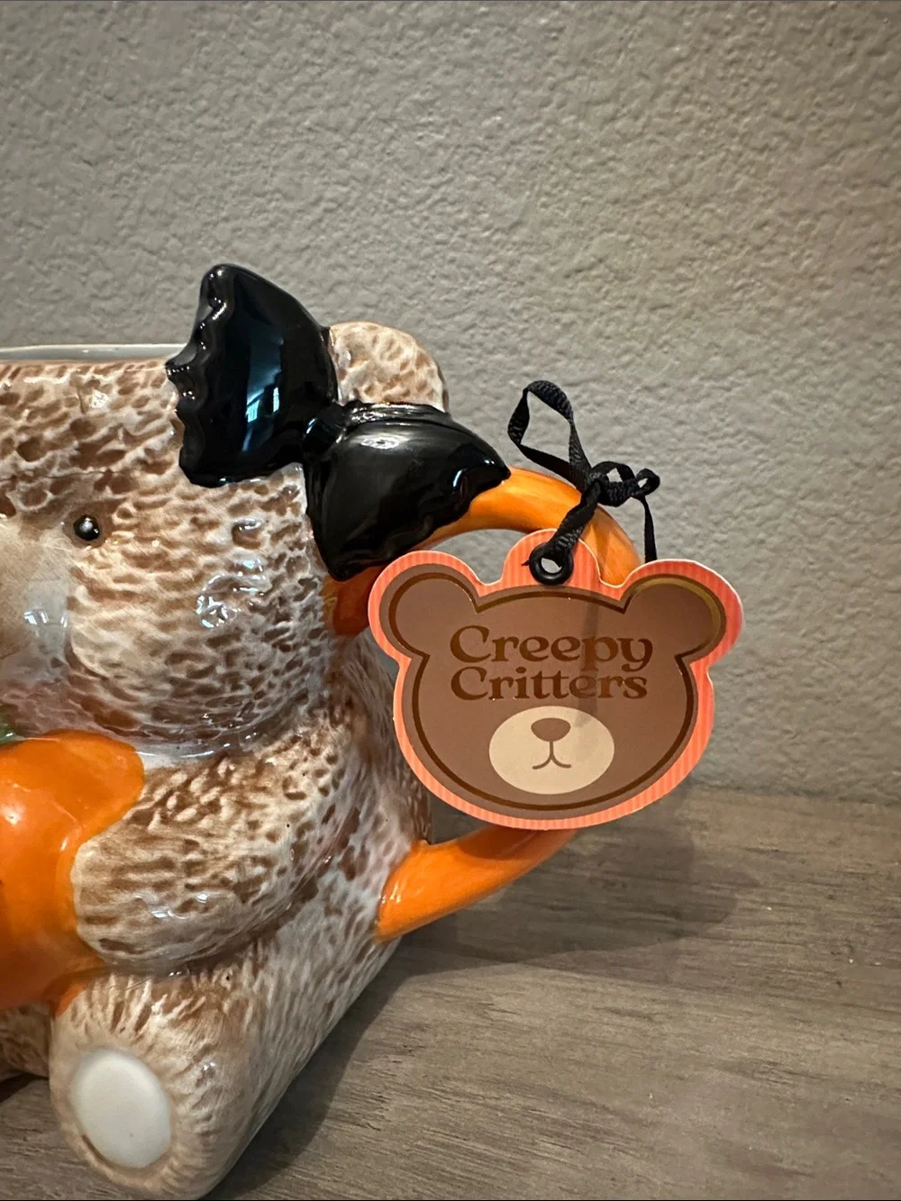 Creepy Critters Bear Holding Pumpkin Mug